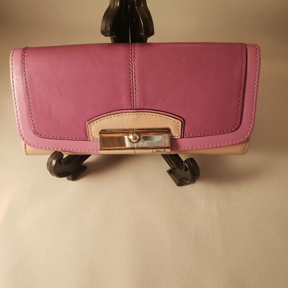 COACH 3 TONE LAVENDER ENVELOPE WALLET
